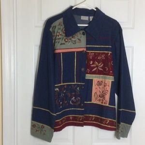 Denim Jacket Embroidered Patchwork floral